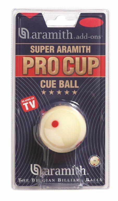 POOL Super Aramith Pro Cup bílá kulečníková koule - 6 červených teček - v obalu