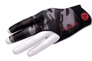 Poison Camo 3-prsty L/XL, kulečníková rukavička černá-šedá na levou ruku
